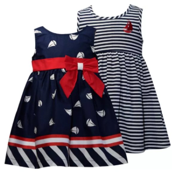 Blueberi Boulevard Toddler Girls Fit-and-Flare Dresses, Pack of 2
